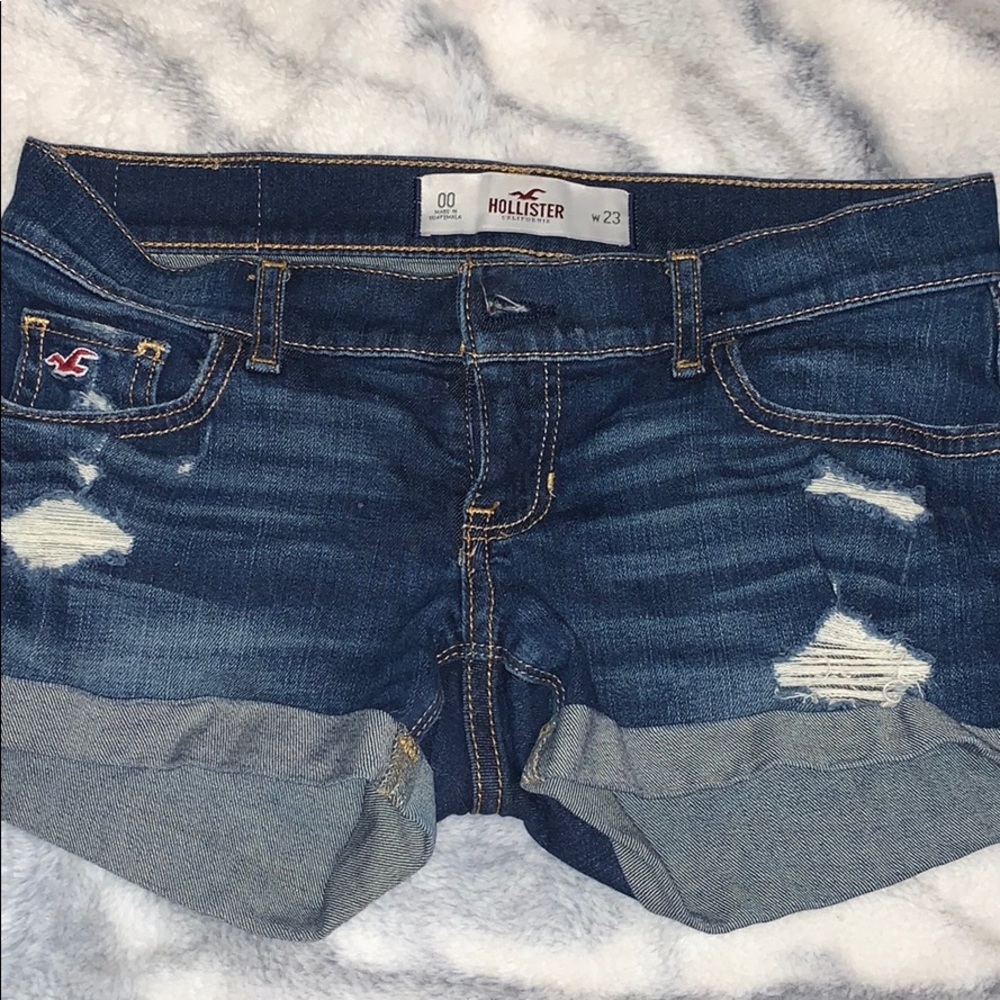 00 Hollister booty shorts with rips.